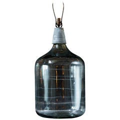 Large Vintage Handblown Clear Glass Lamp