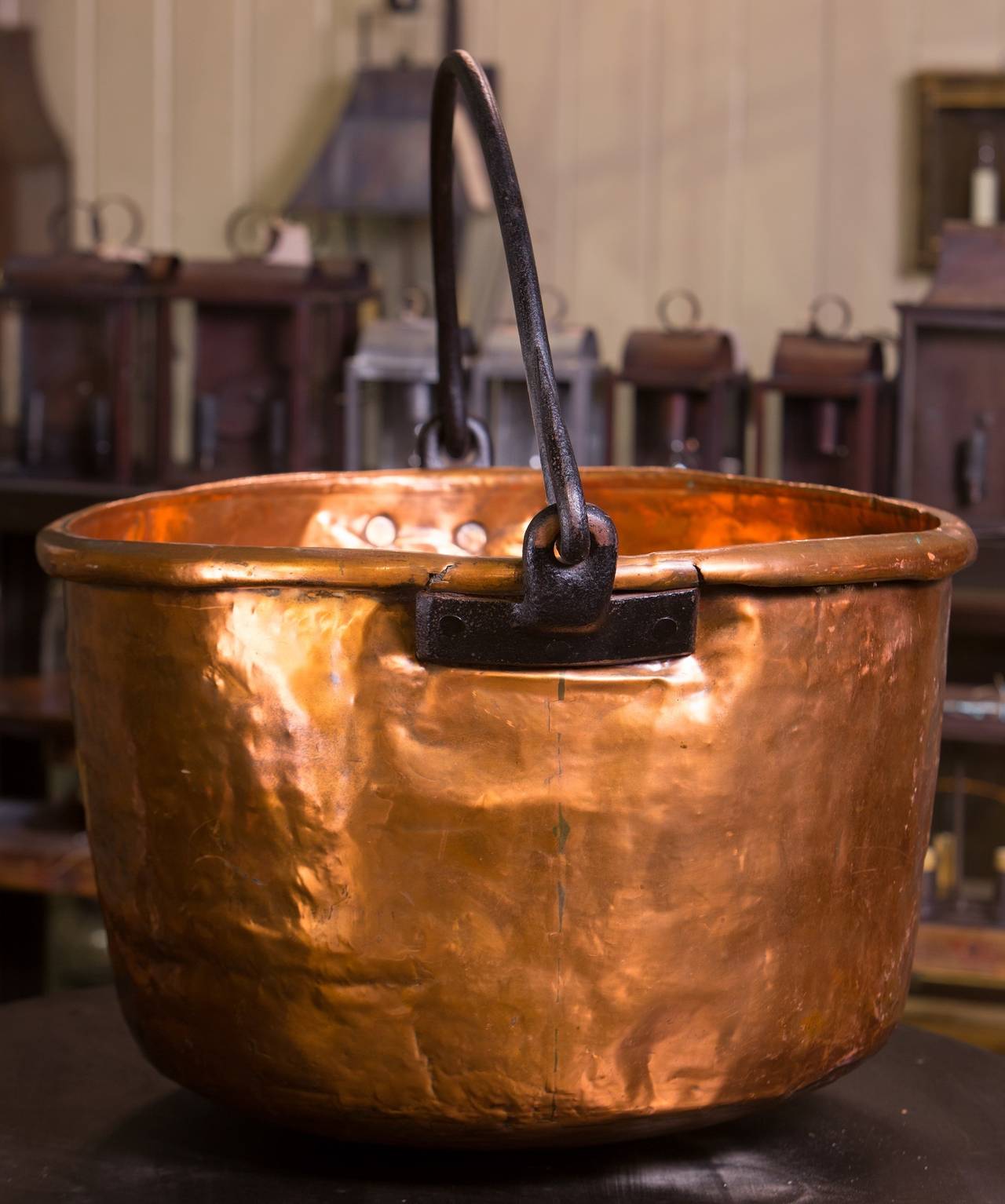 antique apple butter copper kettle