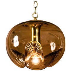 Pendentif italien unique en verre soufflé à la main du milieu du siècle dernier