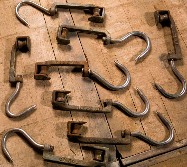 Set of Four French Butcher's Hooks 3