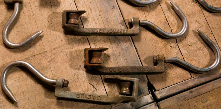 Set of Four French Butcher's Hooks 1