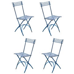 Set of Four French Folding Garden Chairs