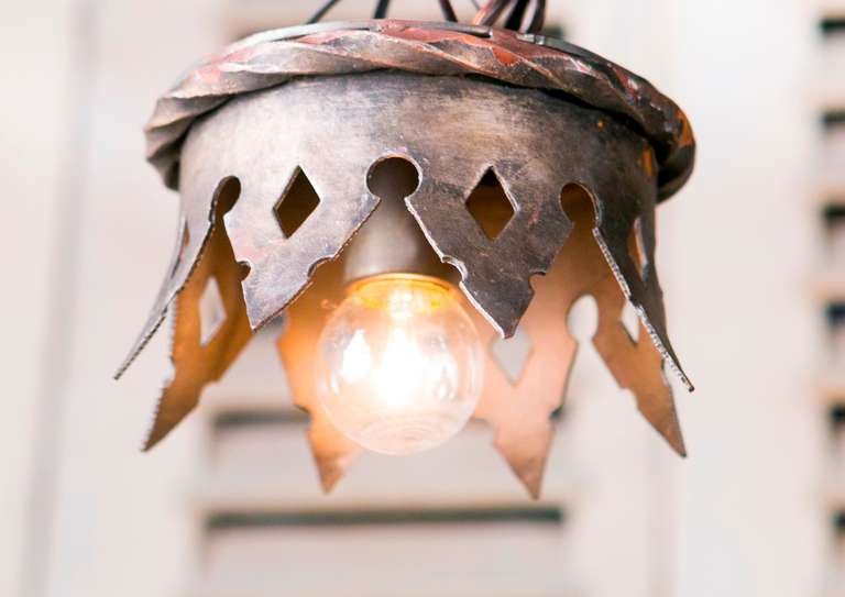 Neo-Gothic Iron Flush Mount Light