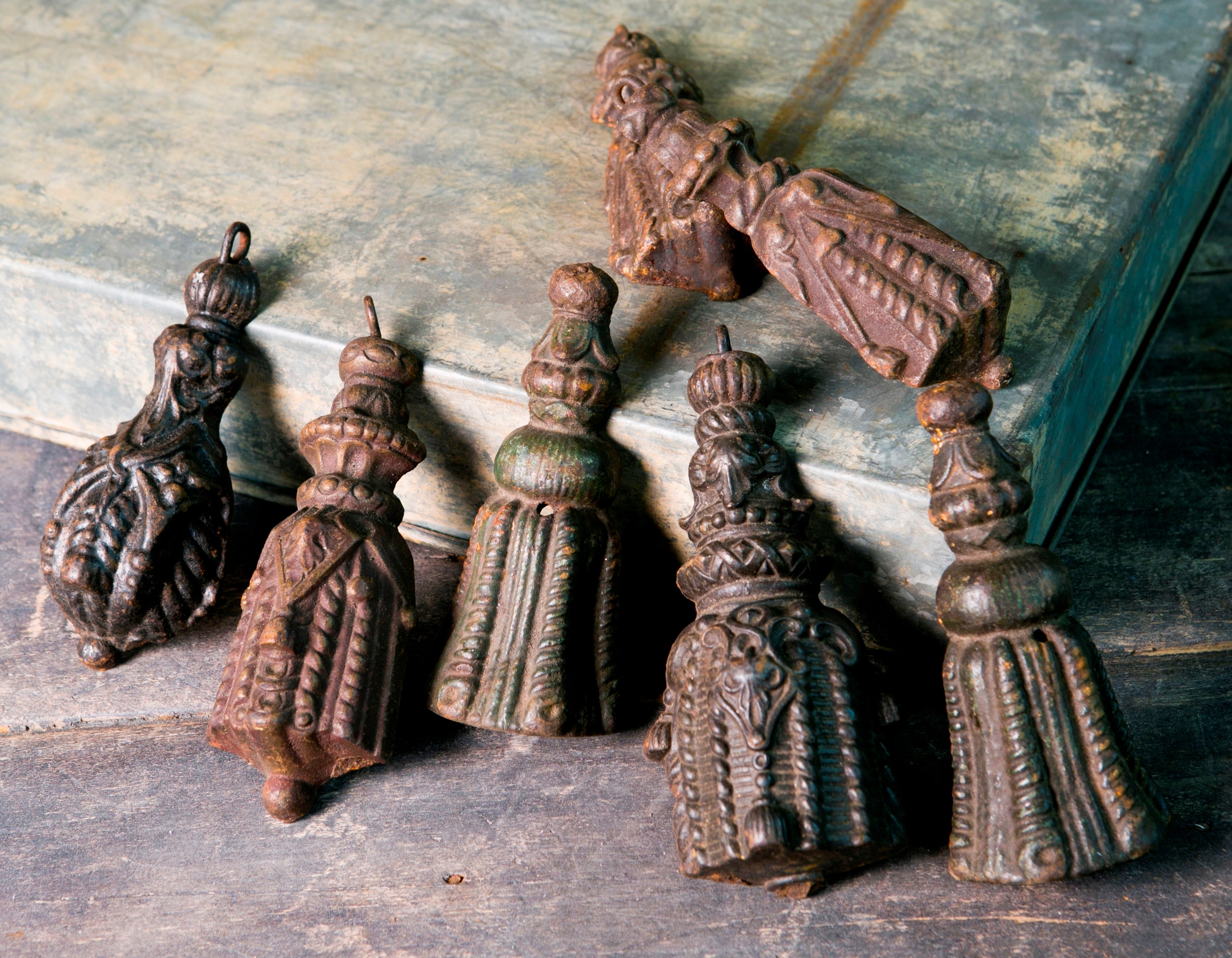 Various French Cast Iron Drapery Weights, circa 1890