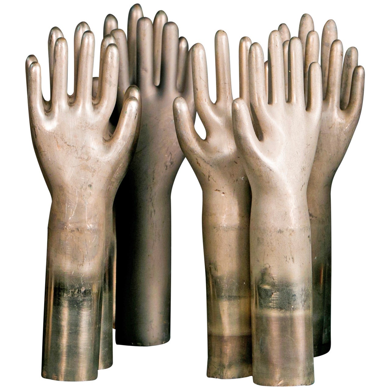 Collection of Eleven Aluminum Glove Molds