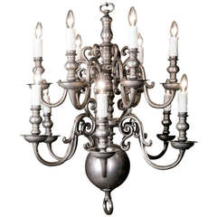 Antique Two-Level Flemish Style Chandelier