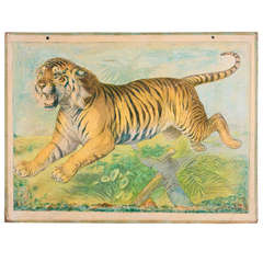 Vintage French Schoolhouse Poster of Tiger