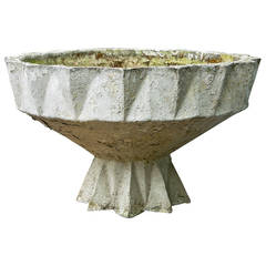 Geometric Art Deco European Concrete Planter