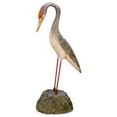 Vintage European Cement Shorebird Sculpture