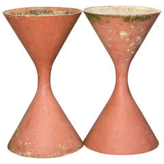 Pair of Over-Painted Willy Guhl Spindle Planters