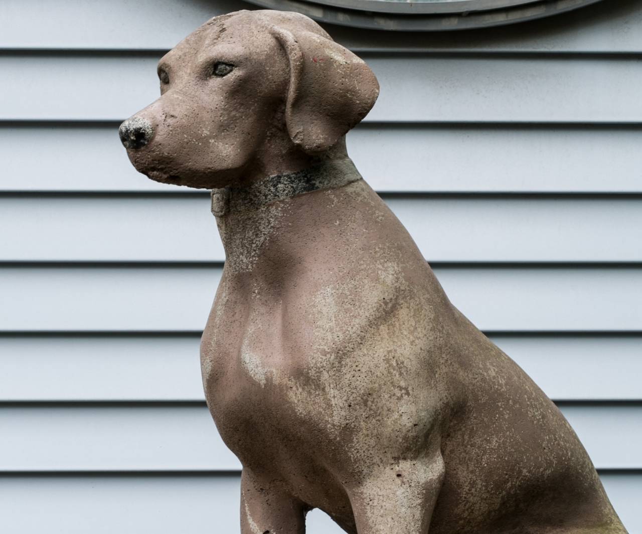 Vintage concrete dog statue from Holland, circa 1950s. Hand-sculpted and hand-painted. Would look great indoors or outdoors.