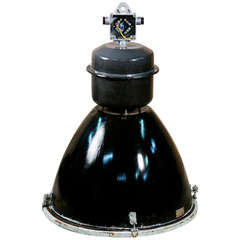 Vintage Enamel European Industrial Factory Light