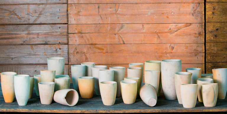 Rare Set of Thirty Parisian Pottery Crucibles