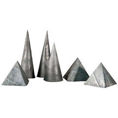 Vintage Belgian Zinc Geometric Shapes