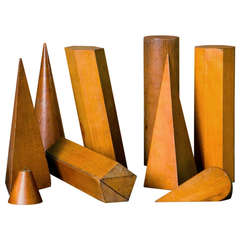Vintage European Wood Geometric Shapes