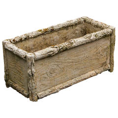 Rectangular Concrete Faux Bois Planter from Belgium Circa 1920 12