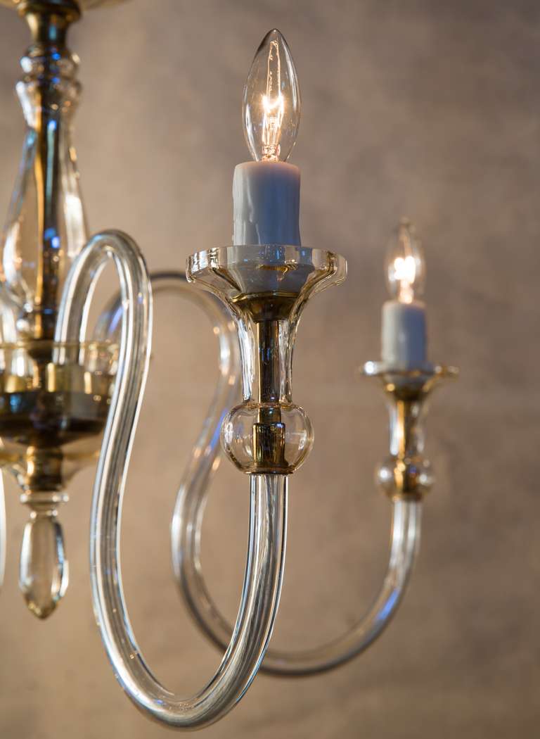 Vintage Four-Arm Italian Murano Light In Excellent Condition In Houston, TX