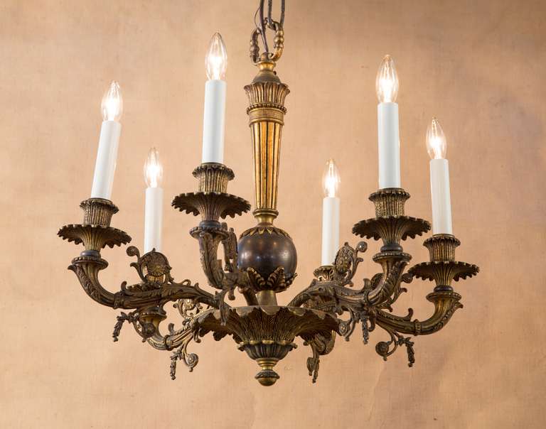 Vintage empire-style light from France circa 1940s. Excellent craftsmanship. Re-wired for the USA.
