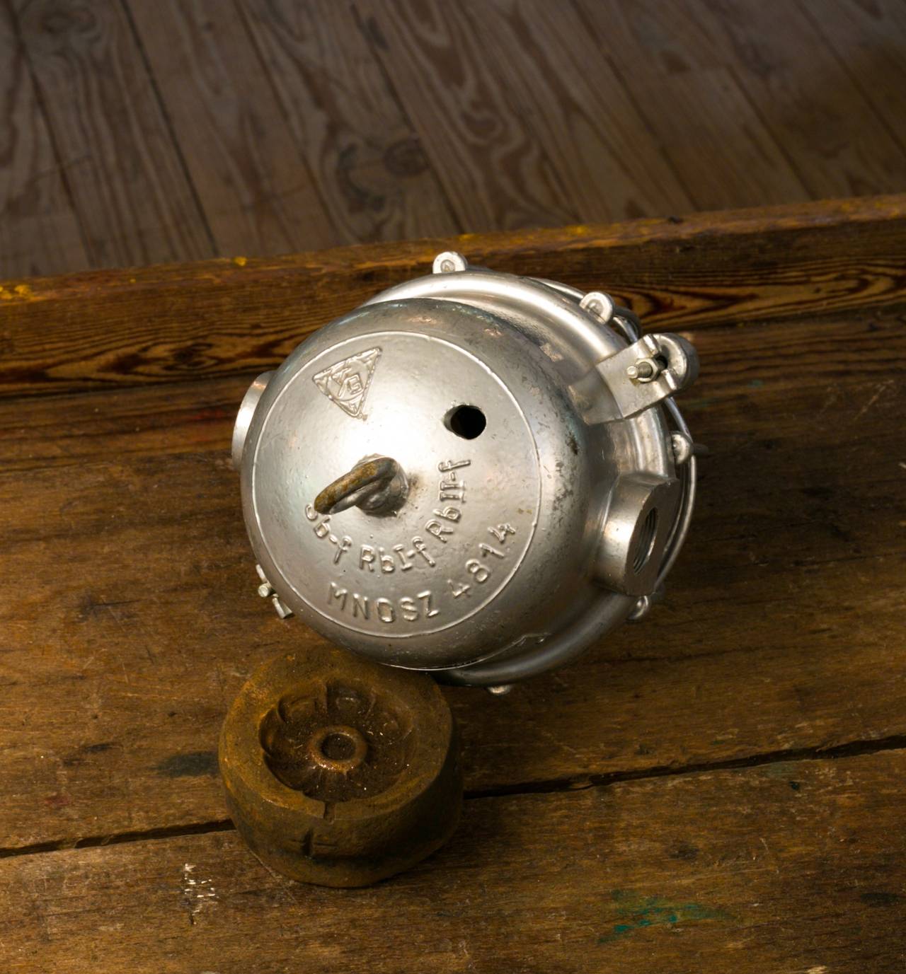 Price is for a set of three. More available. Eastern European heavy aluminium Industrial cage pendants, circa 1950s. Un-wired with original porcelain socket.