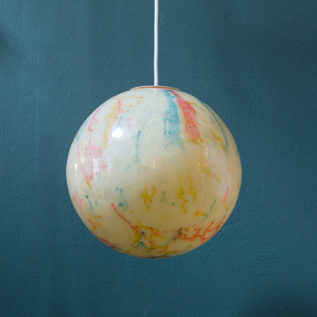 Multicolored Mid-Century Modern Fiberglass Pendant