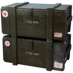 Wooden World War II Supply Boxes