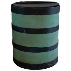 Handmade, Hand-Painted French Lidded Barrel
