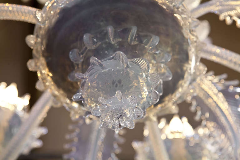 Vintage Clear Murano Chandelier 5