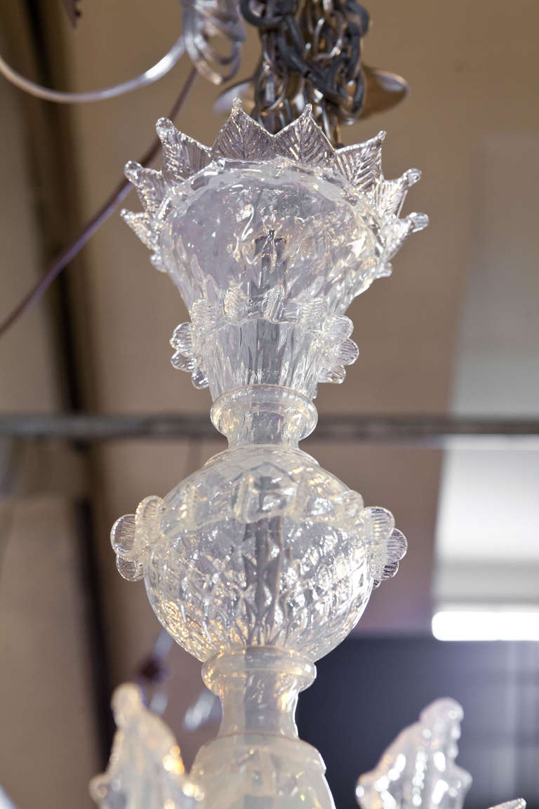 Vintage Clear Murano Chandelier 1