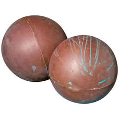 Pair of Vintage American Copper Balls