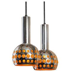 Vintage Mid-Century Modern Chrome Pendant