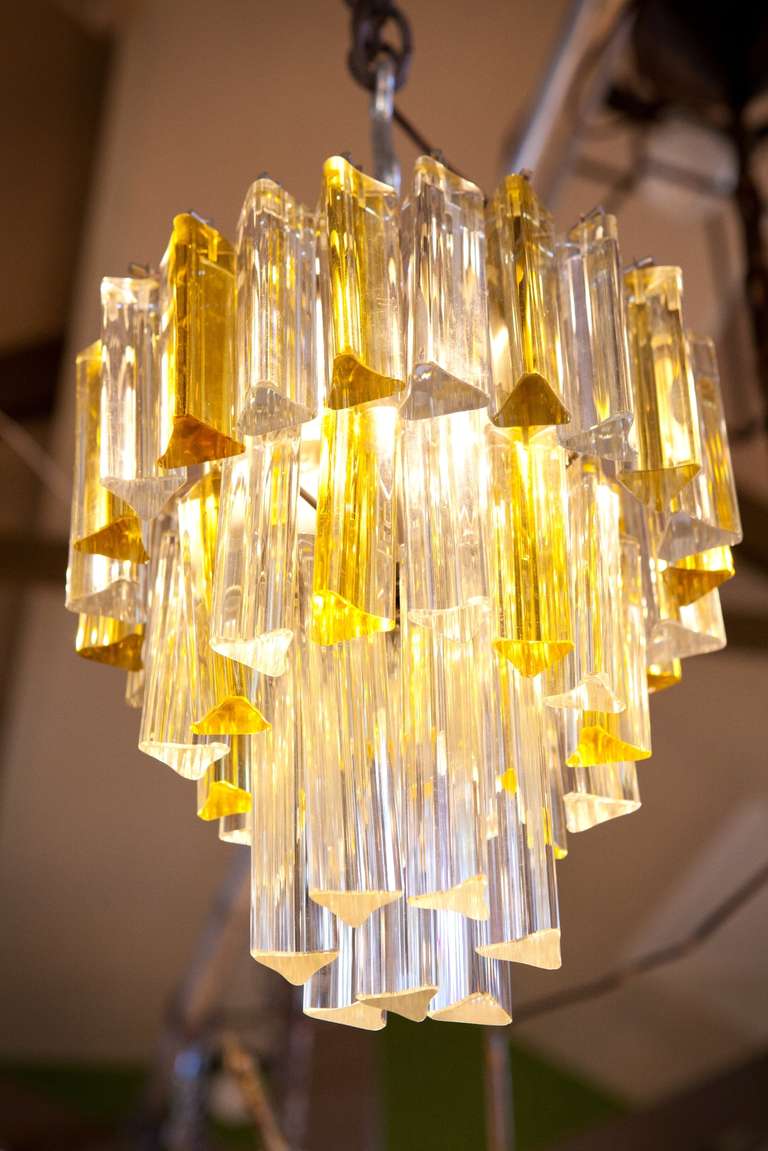 Mid-Century Modern Camer Glass Semi-Flush Mount Light