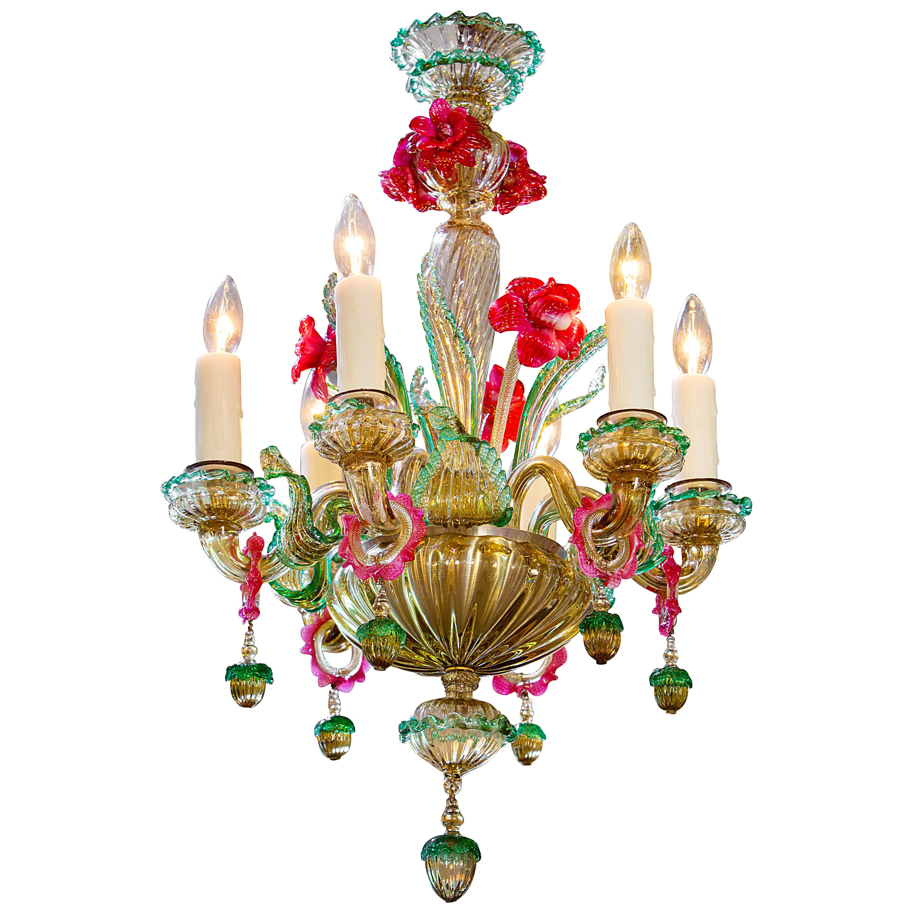 Colorful Murano Glass Chandelier at 1stDibs