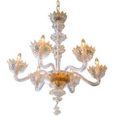 Vintage Italian Murano Six-Arm Chandelier