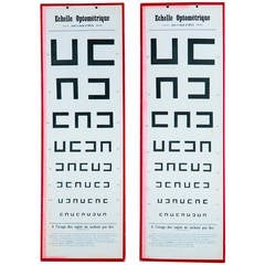 Pair of Vintage French Eye Charts