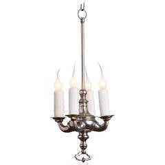 Vintage French Nickel Chandelier