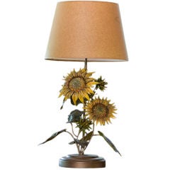 Italian Tole Sunflower Lamp