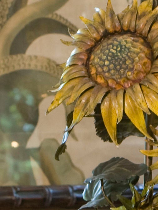 vintage sunflower lamp