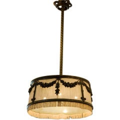 Antique French Shaded neoclassical light with empire feel
