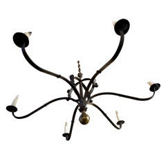 Hand-Forged Iron and Brass "Defiance" Chandelier 4