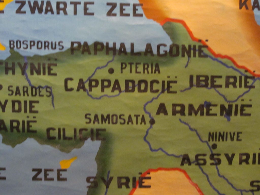 Handpainted map of Persian Empire