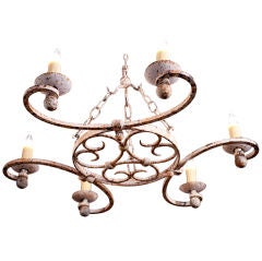 Antique Hand-forged iron chandelier fro, Belgium