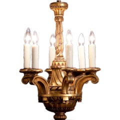 Water gilt carved wood chandelier