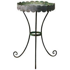 French Zinc and Iron Bistro Table