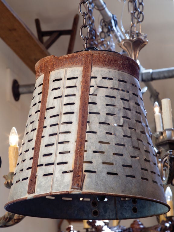 Rustic basket as a pendant with two light sockets.  There are several available.