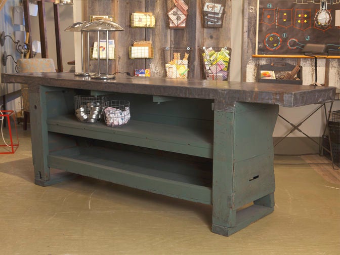 Antique store counter with original top and finish 5