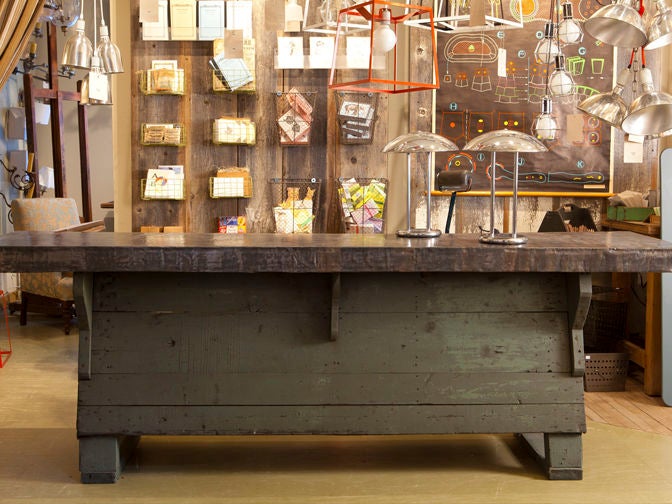 20th Century Antique store counter with original top and finish