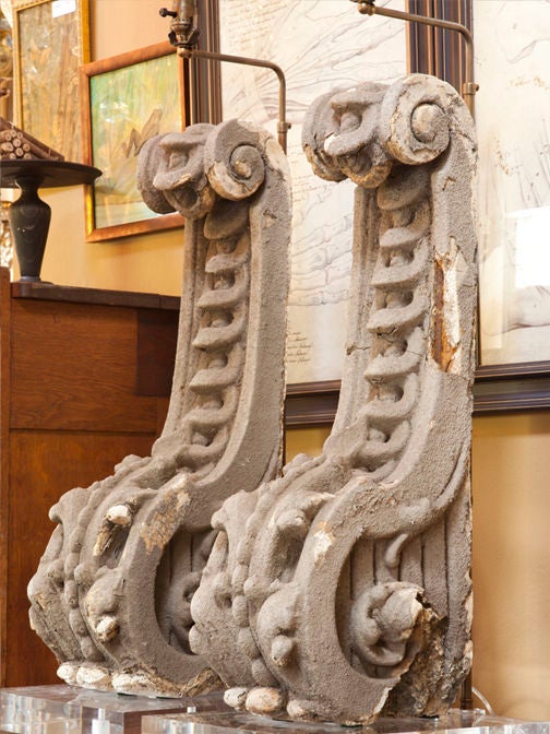 Iron Pair Antique corbels as lamps