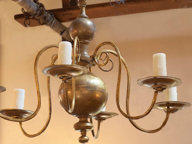 20th Century Flemish brass chandelier