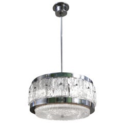 Mid-Century Italian Glass and Chrome Light