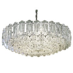 Italian Tiered Mid-Century Chrome and Glass Light